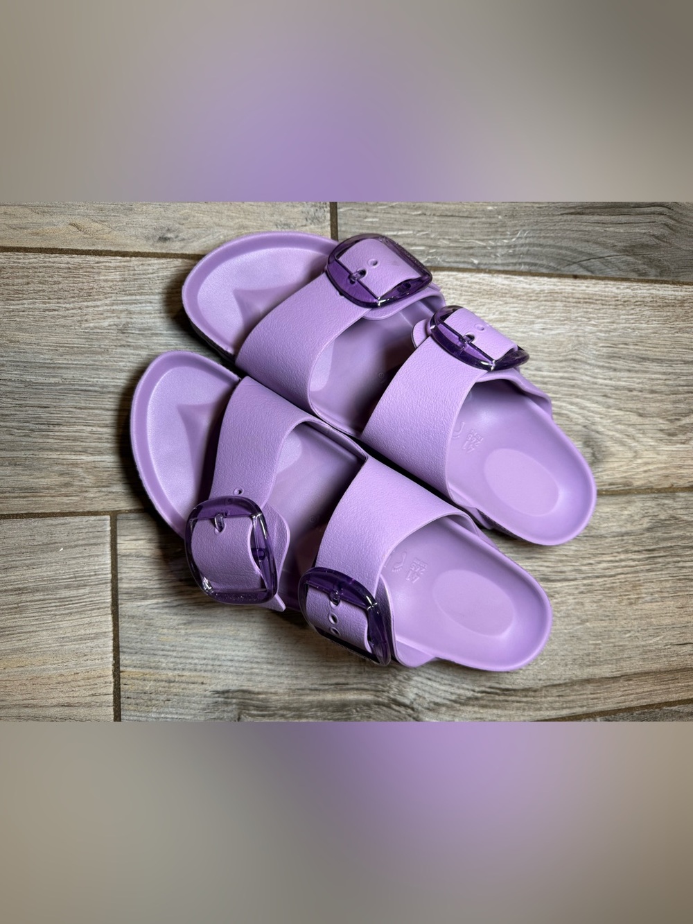 Birkenstock Lavender Double-Buckle EVA Slide Sandals